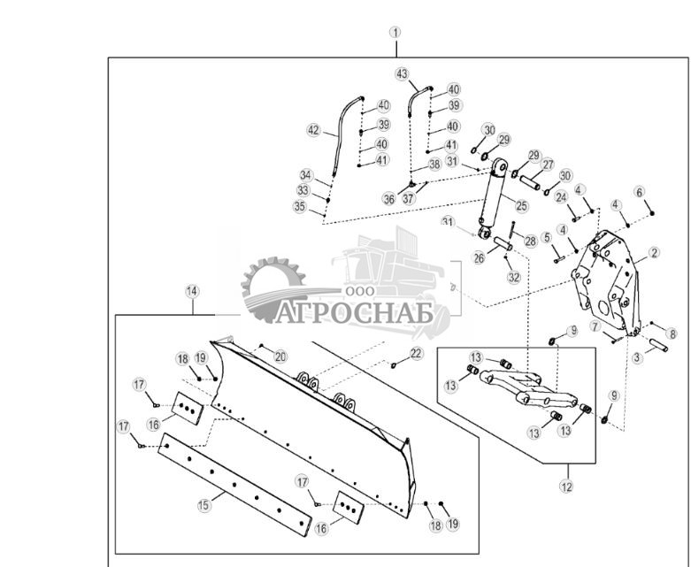 Комплект передненавесного отвала бульдозера, 105 ДЮЙМОВ - ST713565 771.jpg